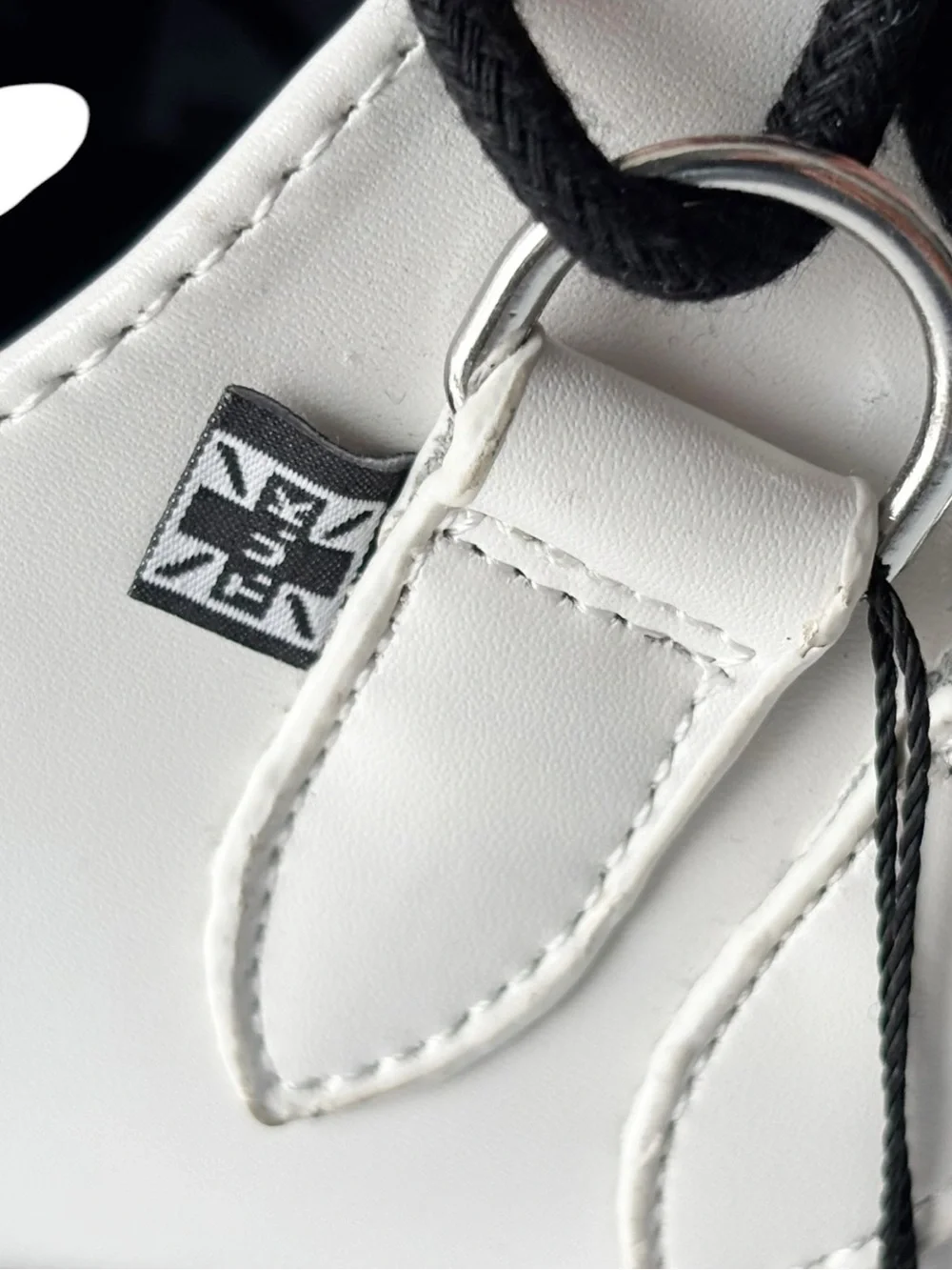 T.U.K. White Leather Viva Mondo Creeper | size 8W